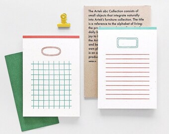 Writing Notepad M [2types] / Grid Notepads / Line Notepad / Memo Pad / Stationery / Scrapbooking / Organize / Christmas Gift / dubudumo