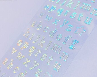Clear Alphabet Sticker_Small Letter / Hologram Planner Stickers / Scrapbooking / Diary Deco Stickers / Journal / School Sticker
