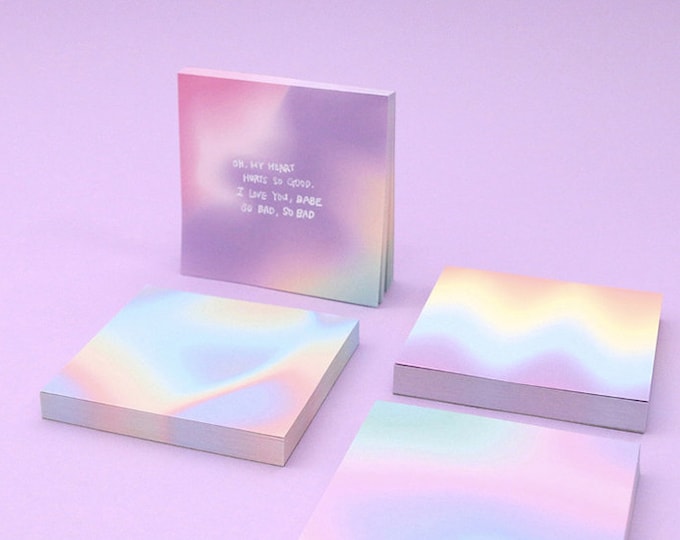 Hologram Notepad / Holography Notepads / Writing Paper Memo Pad / Korean Stationery / Scrapbooking / Christmas Gift / Cute Notepad