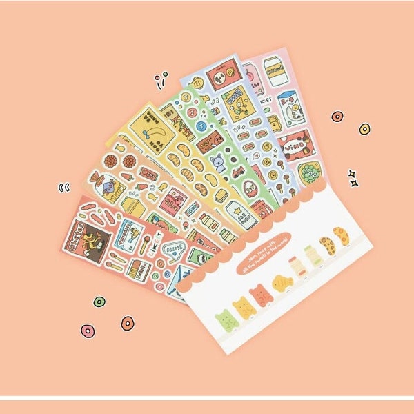 Planner Stickers [Snack 01-06] / Table wear / Stationery / Diary Stickers / Journal Stickers / Scrapbooking Stickers / Decorative Sticker