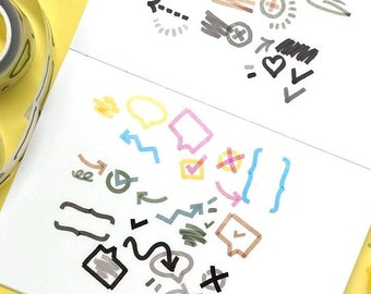 Planner Washi Tape [7types] / Masking Tape / Scrapbooking / Decoration / Planner Stickers / Planner Tape / Journal / School Sticker
