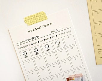 Monthly Goal Tracker Notepad / Habit Tracker Memo pad / Checklist / Notepads / Stationery / Scrapbooking / Journal / Things To Do