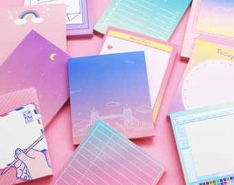 Memo Pad [12types] / Colorful Notepad / Writing Paper Memo Pad / Korean Stationery / Scrapbooking / Christmas Gift / Journal / Pink