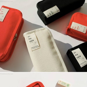 Cotton Pencil Case [3Colors] / Pen case / Pencil Pouch / Pen Pouch / Zipper Pouch / Makeup Pouch, Bag / School Supplies / Office