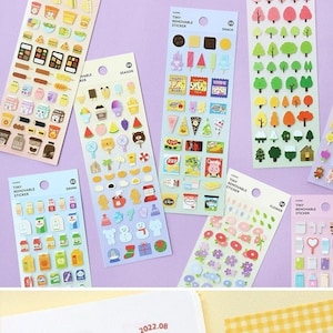 Planner Seal Stickers [8types] / Removable Diary Seal Sticker / Journal Stickers / Scrapbooking / Journal / School Stickers dubudumo