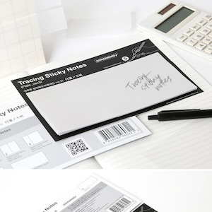 Tracing Paper Sticky Notes - Board Type [ver. 5] / Notepads / Personalized Notepad / Memo pad / Sticky Notes / Stationery / Scrapbooking