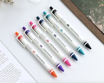 0.38mm Point Gel Pen [6colors] / Stationery / Desk Accessory / Writing Tools / Journal Pen / Planner Pen / Planner Accessory / Pen Set
