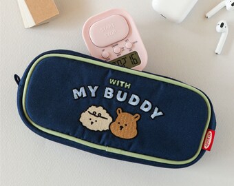 MY BUDDY Pencil Case / Pen case / Pencil Pouch / Pen Pouch / Zipper Pouch / Brush Pouch / Makeup Bag / Makeup Pouch / School Supplies