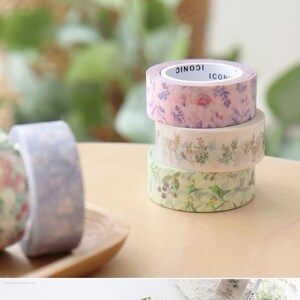 Flower Washi Tape 6types / Masking Tape / Scrapbooking / Décoration / Planner Stickers / Planner Tape / Journal Craft Supplies DIY image 1