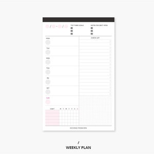 A5 Weekly Plan Notepad / Weekly Memo pad / Notepads / Personalized Notepad / Memo pad / Sticky note / Stationery / Scrapbooking