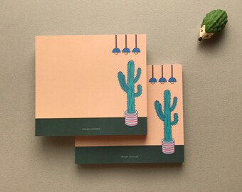 Cactus Notepad / Notepads / Memo Pad / Stationery / Scrapbooking / School Supplies / Christmas Gift / Cute Notepad / Kawaii Notepad