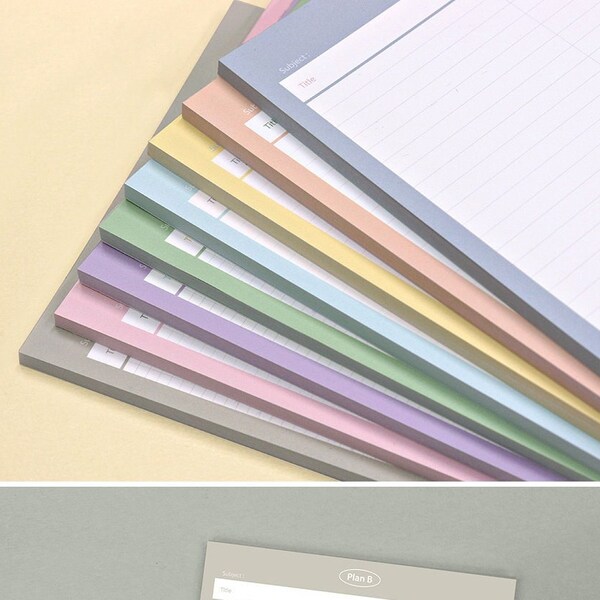 PlanB B5 Memo Pad [8types] / Grid Line Notepad / Big Memo pad / Korean Sticky Notes / Stationery / Scrapbooking / School, Office Supplies