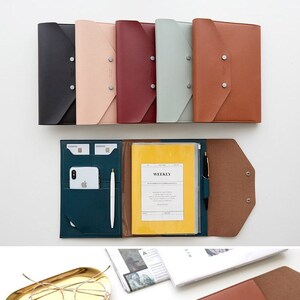 A5 Planner Cover + Multi File [6colors] / A5 Binder Clutch / A5 Planner Binder / Weekly Planner / Diary / Journal / Scrapbook