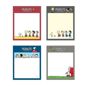 Peanuts Sticky Notes 4Types / Charlie Brown, Sally Brown, Snoopy Memo Pad / Colorful Notepad / Scrapbooking / School Supplies / Diary image 1