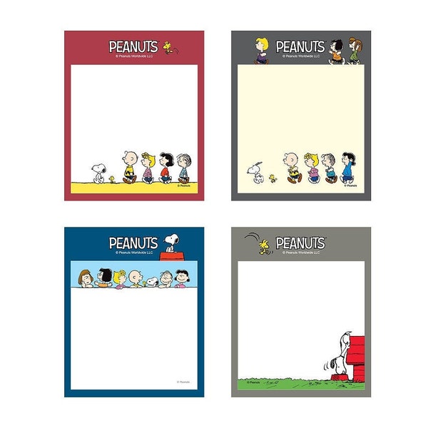 Peanuts Sticky Notes [4Types] / Charlie Brown, Sally Brown, Snoopy Memo Pad / Colorful Notepad / Scrapbooking / School Supplies / Diary