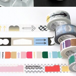 Washi Tape 15mm 4types / Shape Masking Tape / Scrapbooking / Decoration / Planner Stickers / Planner Tape / Journal Craft Supplies DIY image 2