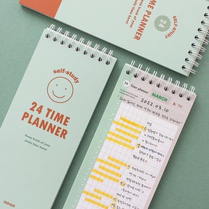 24H Time Planner [2types] / 10minutes Study Planner / Checklist Journal / Journal / Spiral Notebook / Scrapbook / School Notebook
