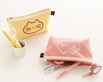 KITTY BOAT Pencil Case / Pen case / Pencil Pouch / Pen Pouch / Zipper Pouch / Brush Pouch / Makeup Bag / Makeup Pouch / School Supplies