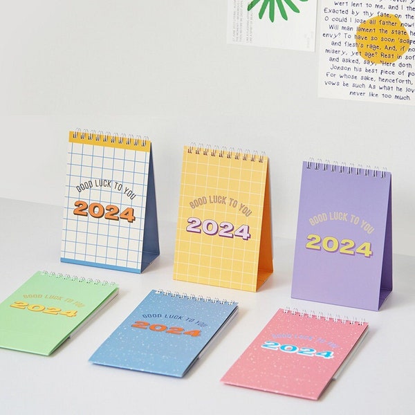 2024 Mini Desk Calendar / 2024 Calendar / Calendar 2024 / Simple Calendar /  Desk Accessories / Planner 2024 / Desk Decor dubudumo