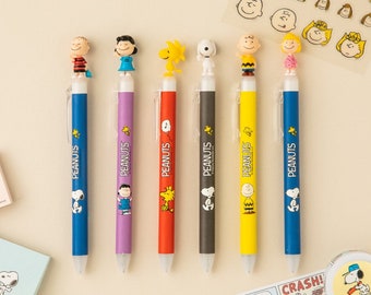 PEANUTS 0.5mm Pen / Black Ink Pen / Woodstock, Snoopy, Charlie, Linus / Stationery / Desk Accessory / Writing Tools / Planner Supplies