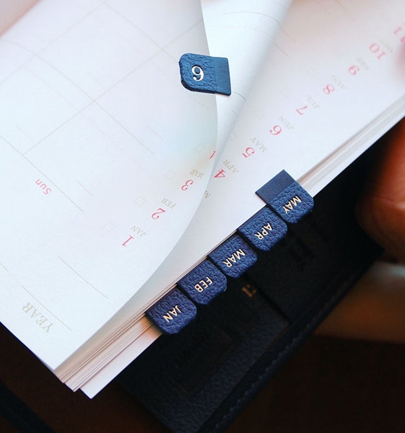 Leather Index Stickers VER.2 6colors / Tabs Stickers / Etsy