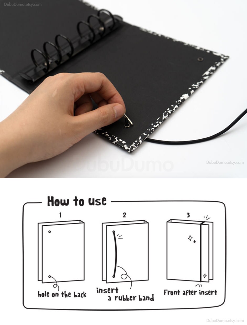 A5 Composition Hardcover Binder / 6 Ring Binder / A5 Planner Etsy