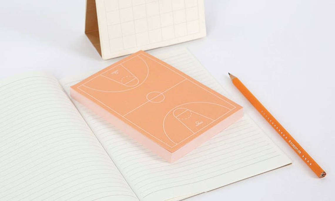 Sports Notepad Basketball / Basketball Court Memo pad / Etsy