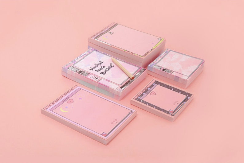 Pink Notepads  Memo Pad  Stationery  Scrapbooking  Organize  Christmas Gift  Cute Notepad  Kawaii Notepad Word Pink Notepad L