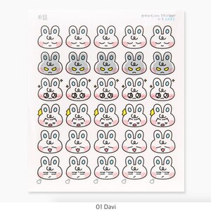 Planner Stickers animals Emotion / 8sheets / Uncut Stickers ...