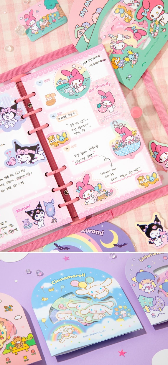 Pack d'autocollants Sanrio 8 types / Kuromi, autocollant déco avec