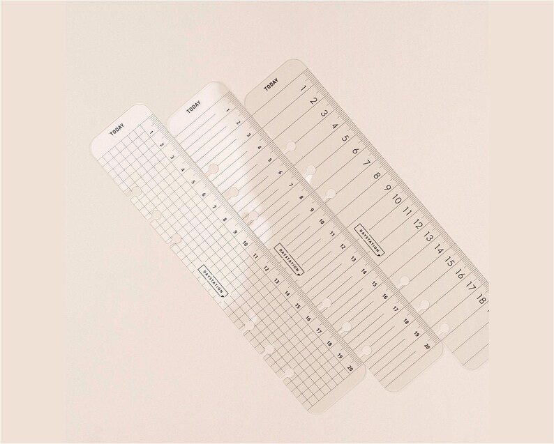 A5 Diary Ruler Bookmark 3types / 6 Ring Planner Index / Etsy