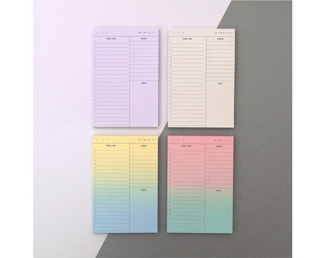 Time Line Notepads / Time Table Notepad / Colorful Notepad / - Etsy