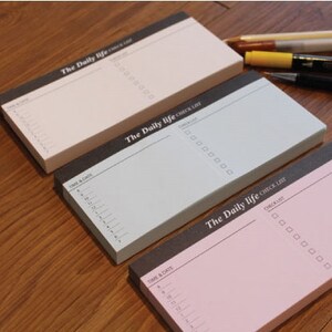 Daily Checklist Notepad [S] / Notepad / To Do List / Shopping List / Notepads / Personalized Notepad / Memo pad / Stationery / Scrapbooking