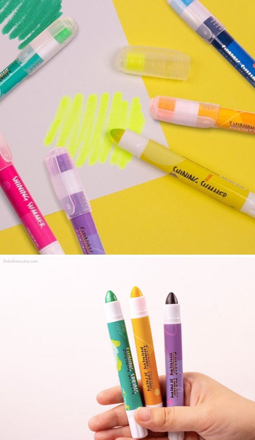 6pcs 3d Jelly Pens, Highlighter, Silver Pen, Colorful Planner Pen