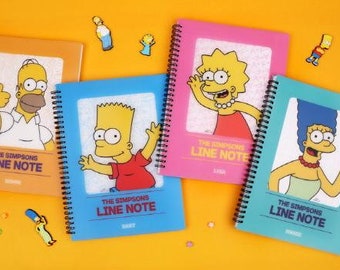 The Simpsons Line Notebook [4types] / Bart, Lisa, Homer, Marge Ruled Journal Notebook / Journal / Spiral School Notebook / dubudumo