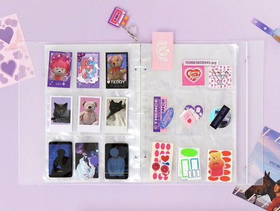 Instax Mini 3 Ring Binder + Photo Pocket Set, Pink Check