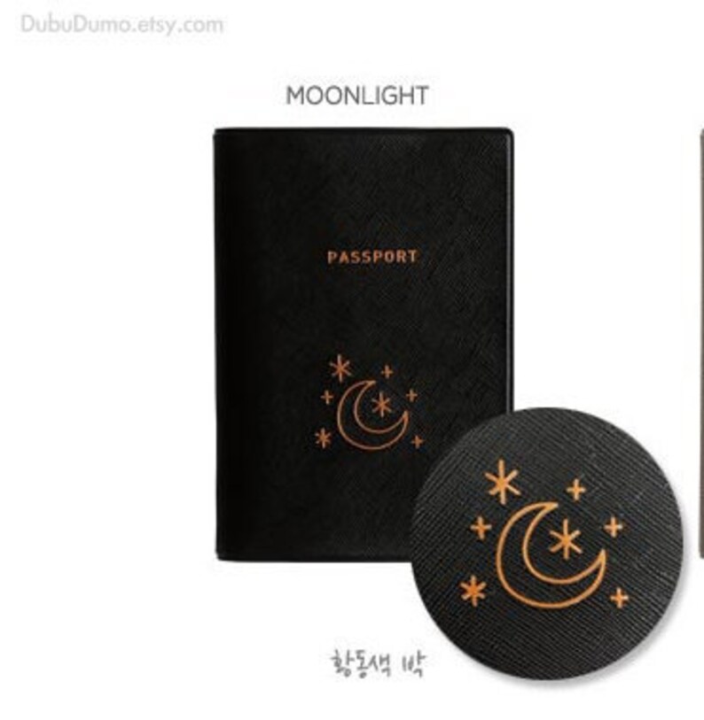 Passport Case Passport Wallet Leather Passport Holder Travel Wallet Traveler Gift Vacation Moonlight Passport Covers
