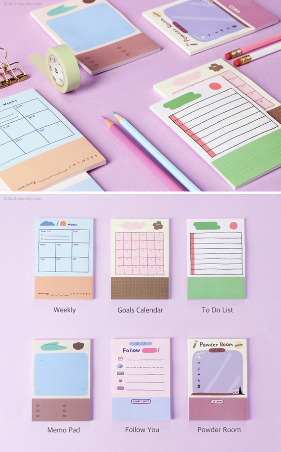 SEOUL Notepads / Day & Night / Colorful Notepad / Writing Paper Memo Pad / Korean  Stationery / Scrapbooking / Christmas Gift / Journal 