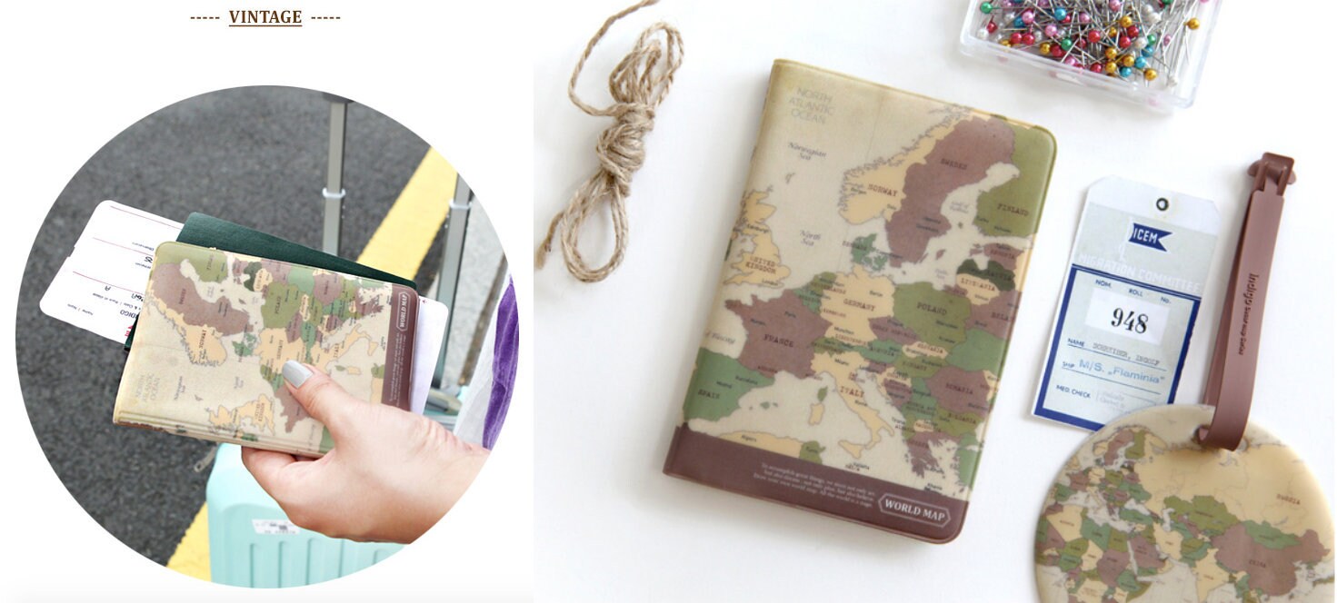 Passport Covers world Map / Personalized Passport Case / | Etsy