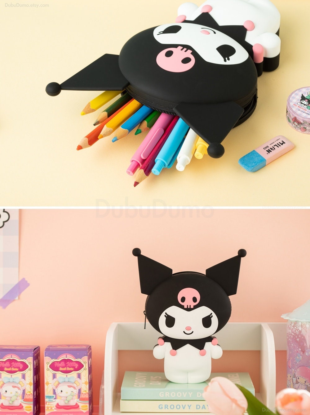 산리오 필통Sanrio Pencil Case Hello Kitty Kuromi Pencil Bag