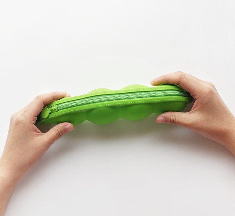 Pea Pencil Case Silicone Pen case Pencil Pouch Pen Pouch Zipper Pouch Zipper Bag Makeup Bag Makeup Pouch School Supplies