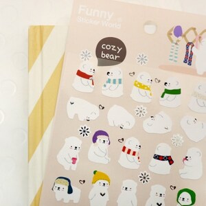 Planner Stickers [Cozy Bear in Winter Sticker] / Stationery / Diary Stickers / Journal Stickers / Scrapbooking Stickers / Decorative Sticker