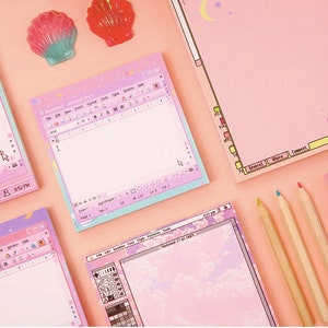 Word Violet Notepad L / Pink Notepads / Memo Pad / Stationery / Scrapbooking / Organize / Christmas Gift / Cute Notepad / Kawaii Notepad image 5