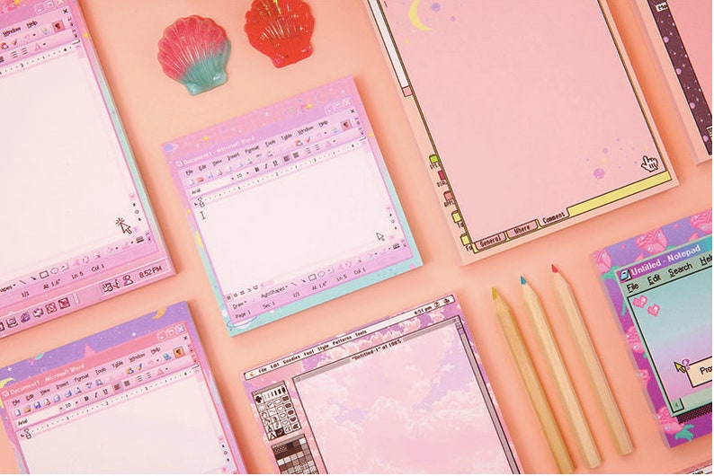 Word Violet Notepad L / Pink Notepads / Memo Pad / Stationery / Scrapbooking / Organize / Christmas Gift / Cute Notepad / Kawaii Notepad image 5