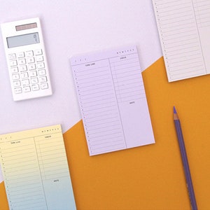Time Line Notepads / Time Table Notepad / Colorful Notepad / - Etsy