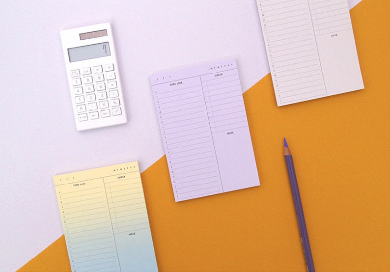 Time Line Notepads / Time Table Notepad / Colorful Notepad / | Etsy