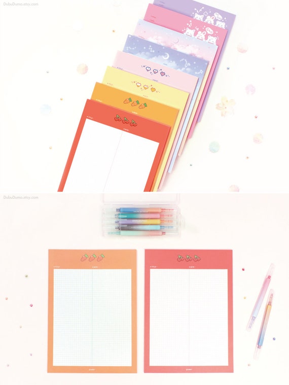 B5 Grid Notepads 8types / Simple Notepad / Big Memo Pad / Sticky Notes /  Stationery / Scrapbooking / School, Office Supplies / Planner 