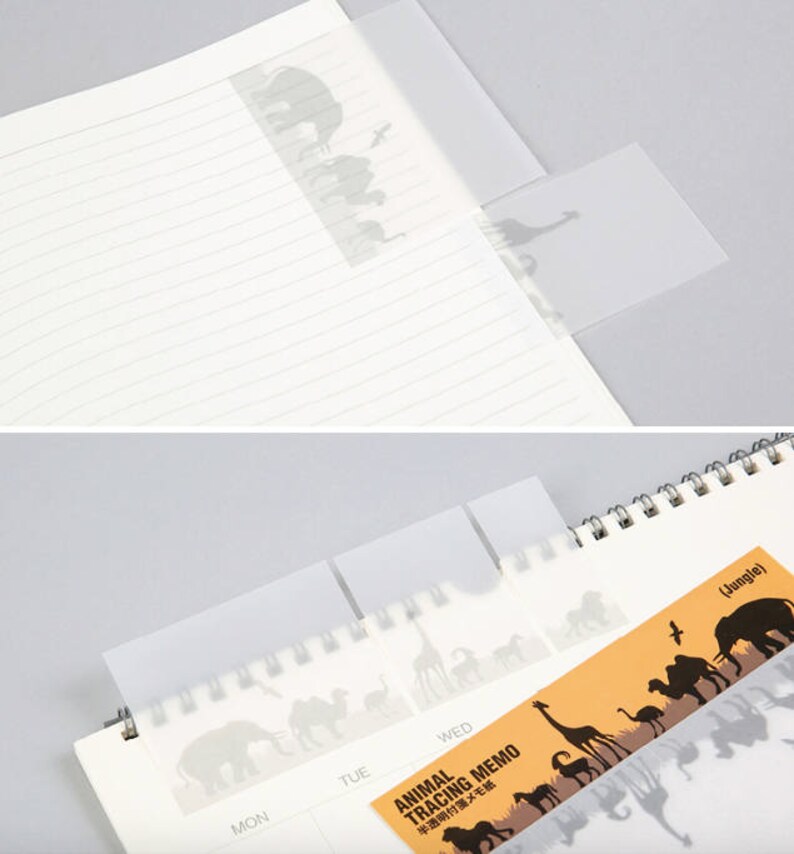 Tracing Paper Sticky Note jungle / Animal Notepads / Memo Etsy