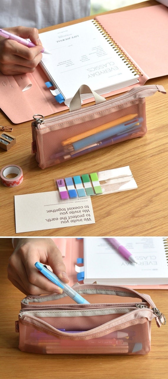Mesh Pencil Case 4colors / Pen Case / Pencil Pouch / Pen Pouch