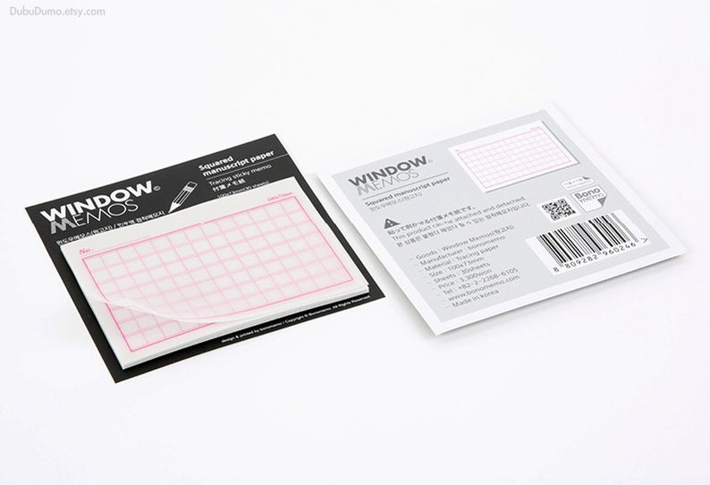 Tracing Paper Sticky Note squared Manuscript Paper / Notepad Etsy